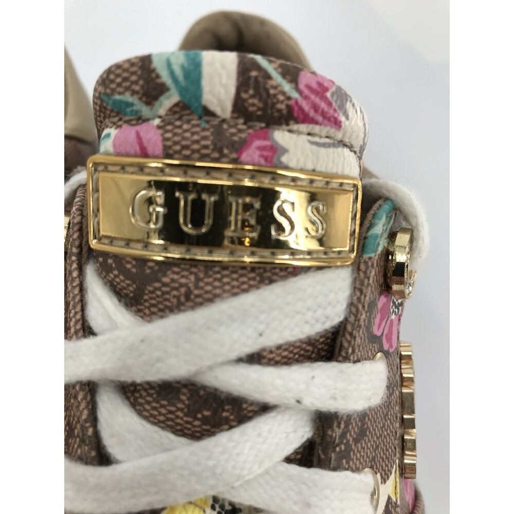 Guess Sneakers‎ Women's Size 7.5 Loven Casual Lace-up Brown Floral - Picture 6 of 14